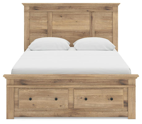 Makidern Tan Queen Panel Storage Bed view 8