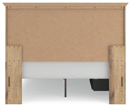 Makidern Tan Queen Panel Storage Bed view 9