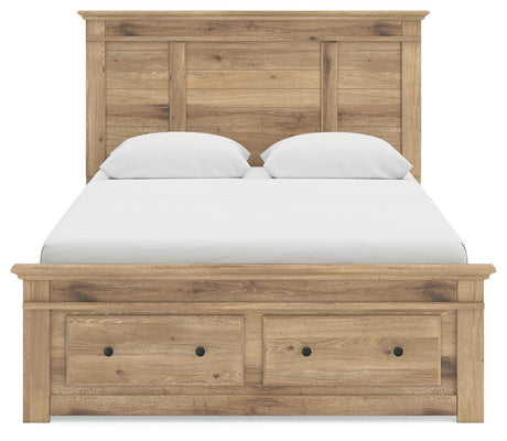 Makidern Tan Queen Panel Storage Bed view 8