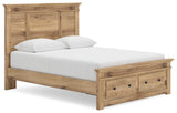 Makidern Tan Queen Panel Storage Bed