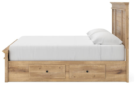 Makidern Tan King Panel Storage Bed view 4