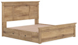 Makidern Tan King Panel Storage Bed