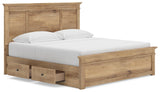 Makidern Tan King Panel Storage Bed