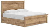 Makidern Tan King Panel Storage Bed