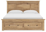 Makidern Tan King Panel Storage Bed view 8