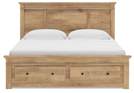 Makidern Tan King Panel Storage Bed view 8