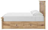 Makidern Tan King Panel Storage Bed view 4