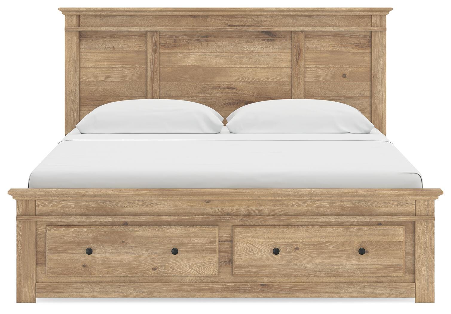 Makidern Tan King Panel Storage Bed view 7