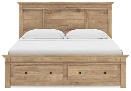 Makidern Tan King Panel Storage Bed view 7