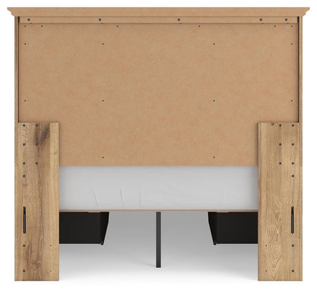 Makidern Tan Full Panel Storage Bed view 9