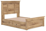 Makidern Tan Full Panel Storage Bed