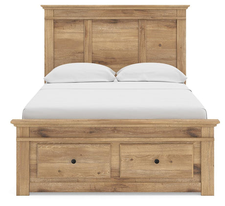 Makidern Tan Full Panel Storage Bed view 8