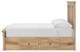 Makidern Tan Full Panel Storage Bed view 4