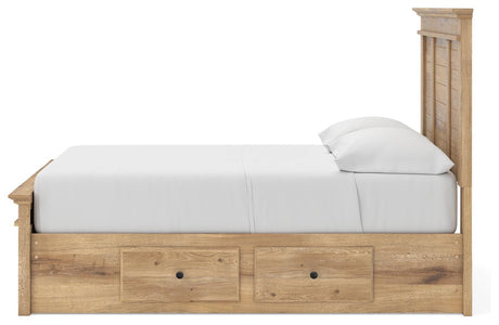 Makidern Tan Full Panel Storage Bed view 4