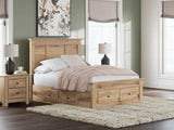 Makidern Tan Full Panel Storage Bed