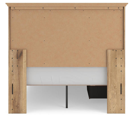 Makidern Tan Full Panel Storage Bed view 8