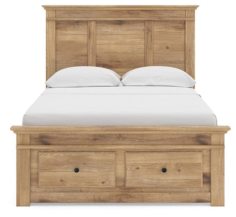 Makidern Tan Full Panel Storage Bed view 7