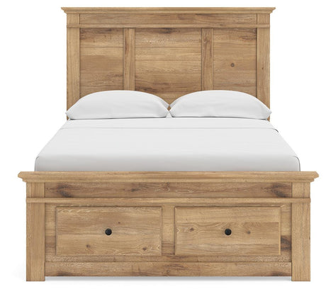 Makidern Tan Full Panel Storage Bed view 7