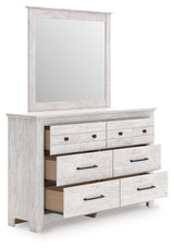 Makidern Whitewash Dresser and Mirror