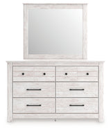 Makidern Whitewash Dresser and Mirror