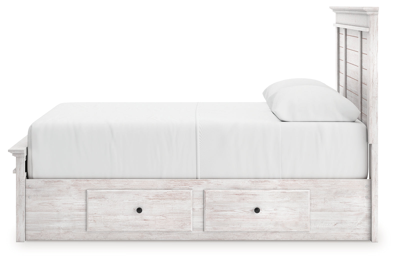 Makidern Whitewash Queen Panel Storage Bed