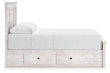 Makidern Whitewash Queen Panel Storage Bed