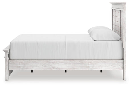 Makidern Whitewash Queen Panel Storage Bed view 2