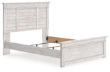 Makidern Whitewash Queen Panel Bed