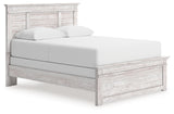 Makidern Whitewash Queen Panel Bed