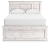 Makidern Whitewash Queen Panel Bed