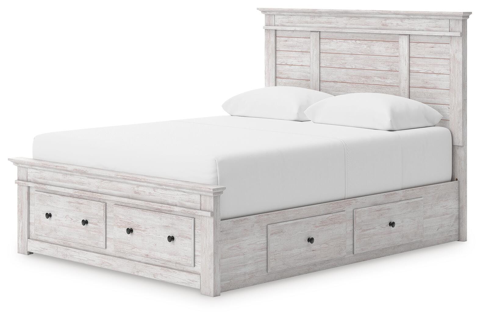 Makidern Whitewash Queen Panel Storage Bed from Ella Furniture