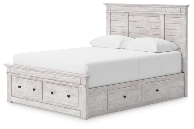 Makidern Whitewash Queen Panel Storage Bed from Ella Furniture