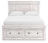 Makidern Whitewash Queen Panel Storage Bed view 7