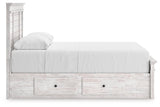 Makidern Whitewash Queen Panel Storage Bed view 8