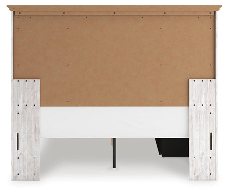 Makidern Whitewash Queen Panel Storage Bed view 6