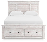 Makidern Whitewash Queen Panel Storage Bed view 7