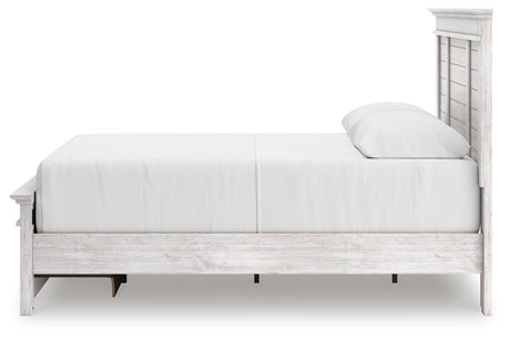 Makidern Whitewash Queen Panel Storage Bed view 2