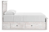 Makidern Whitewash Queen Panel Storage Bed view 8