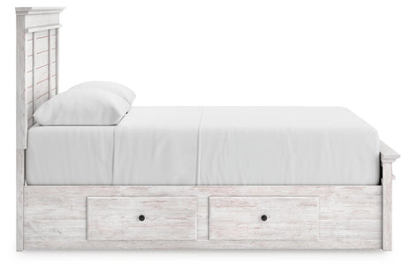 Makidern Whitewash Queen Panel Storage Bed view 8