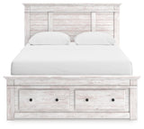 Makidern Whitewash Queen Panel Storage Bed view 7