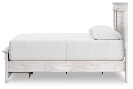 Makidern Whitewash Queen Panel Storage Bed view 2