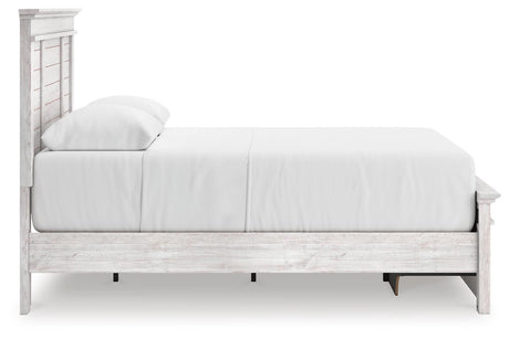 Makidern Whitewash Queen Panel Storage Bed view 8