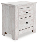 Makidern Whitewash Nightstand