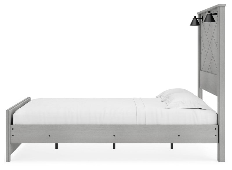 Cottonburg Light Gray/white Queen Panel Bed - Ella Furniture