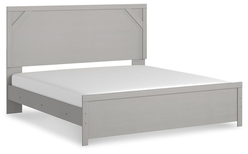 Cottonburg Light Gray/white King Panel Bed B1192B3 - Ella Furniture