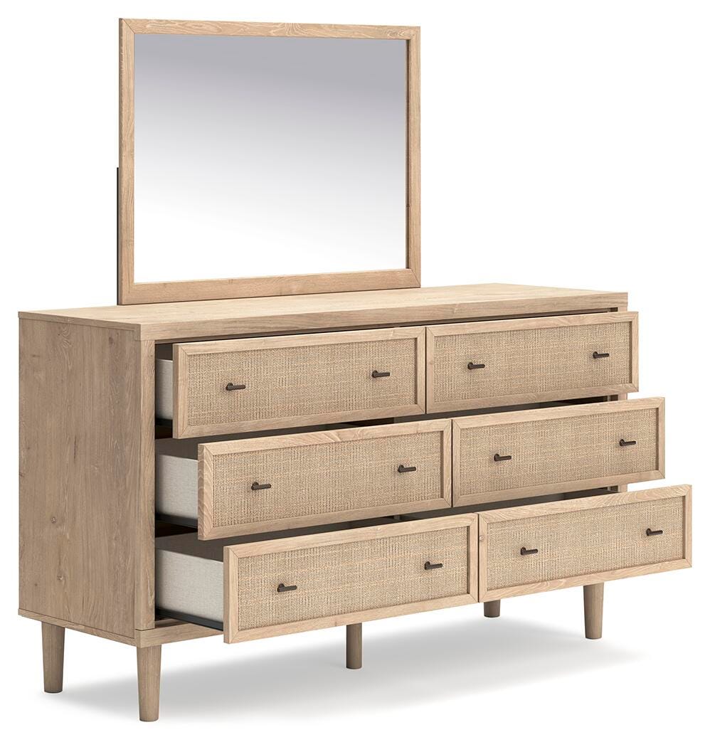 Cielden Soft Gray Upholstered Bedroom Set angled view