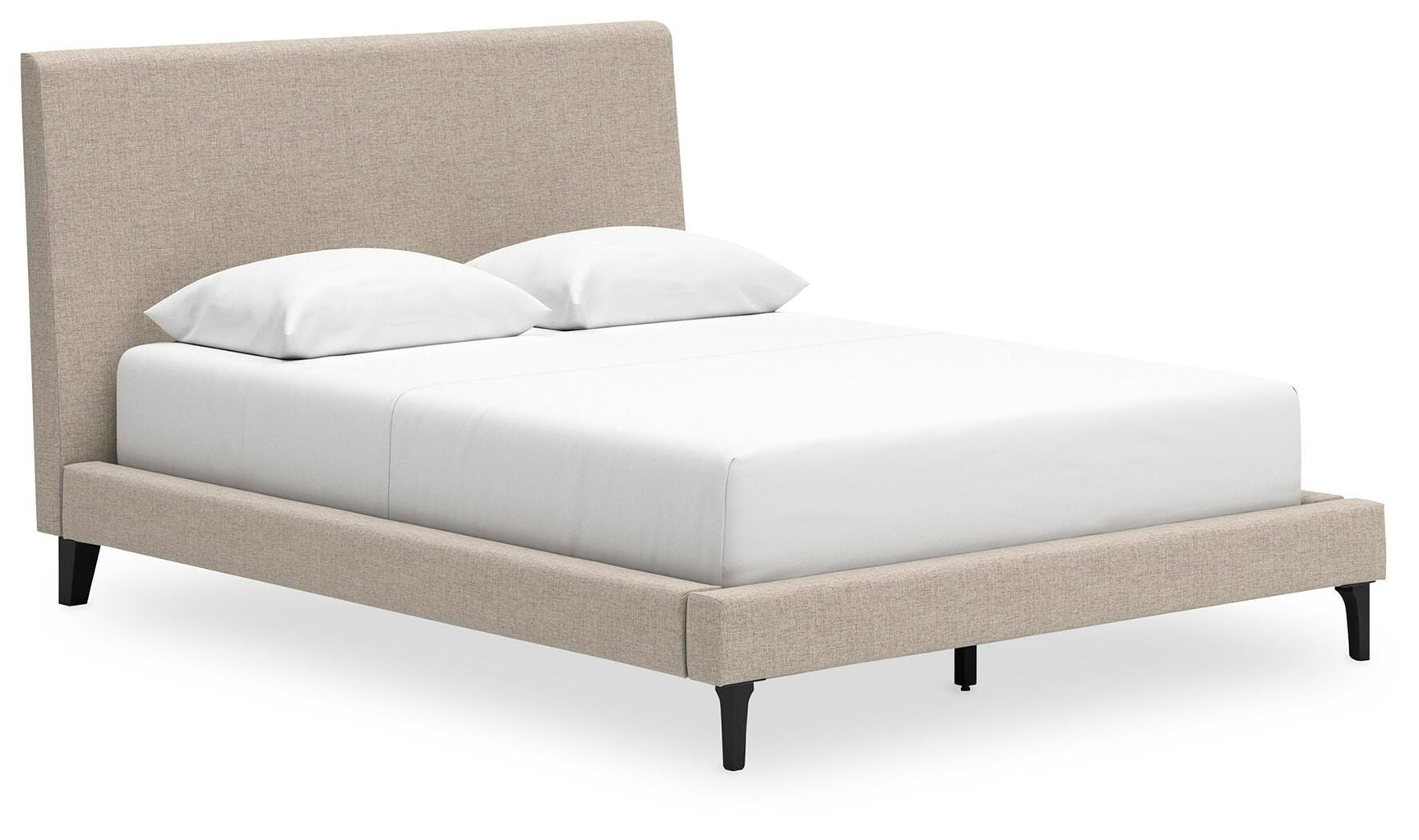 Cielden Soft Gray Upholstered Bedroom Set angled view