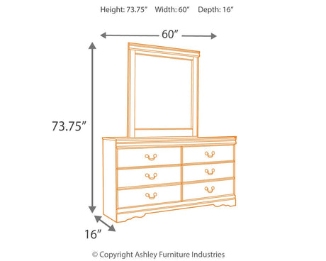 Huey Black Vineyard Sleigh Bedroom Set dimension view