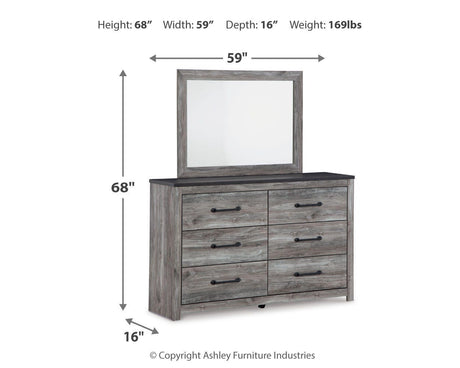 Bronyan Dark Gray Panel Bedroom Set dimension view