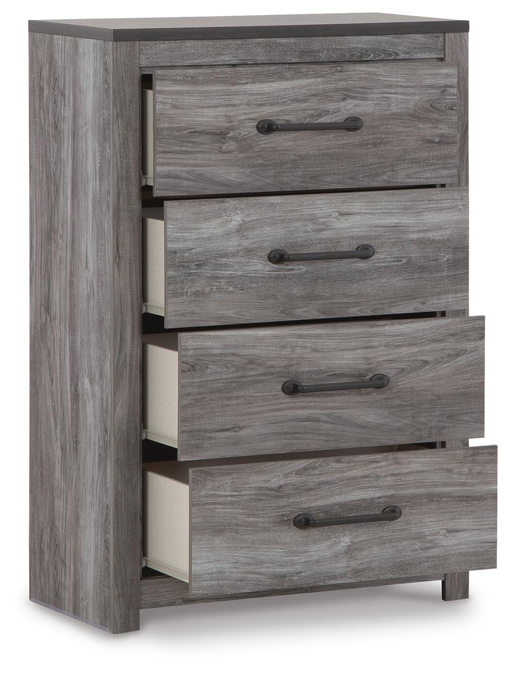 Bronyan Dark Gray Panel Bedroom Set angled view
